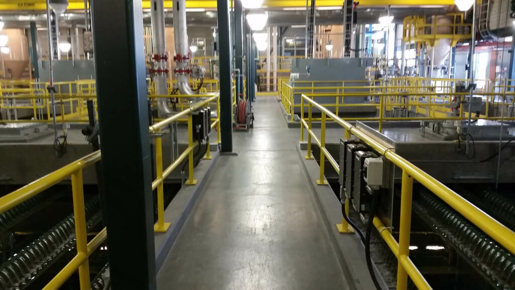 photo of a polished concrete surface in an industrial setting