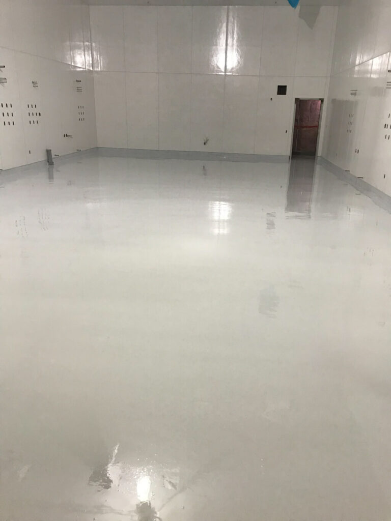 photo of a white epoxy concrete surface