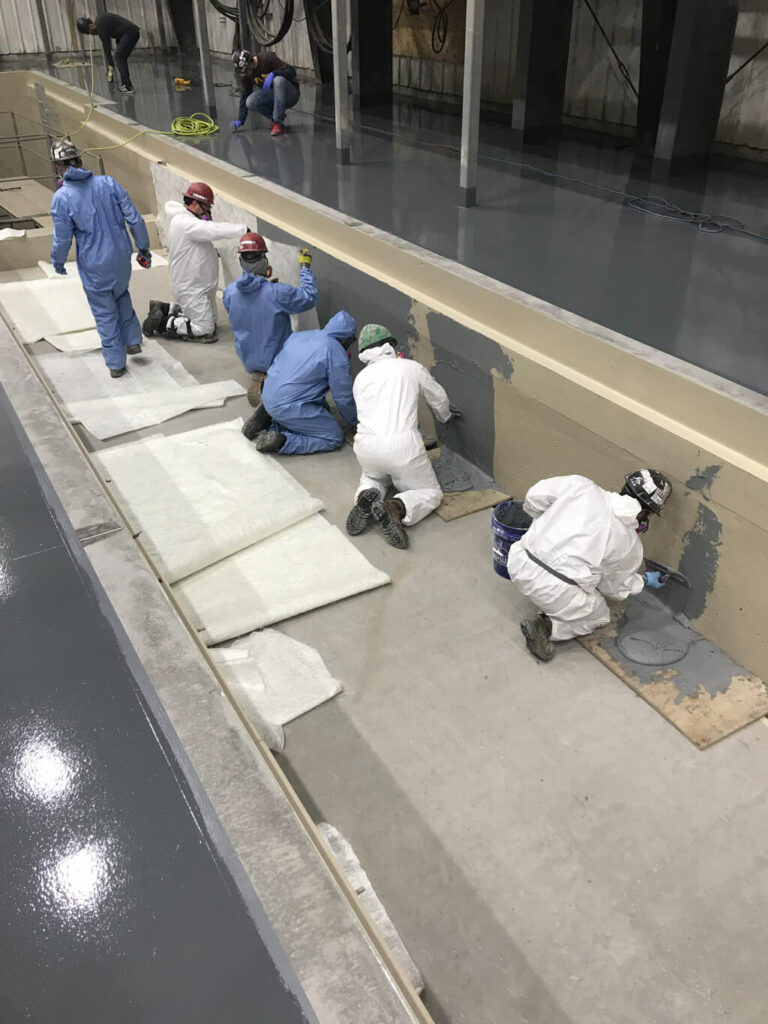 photo of an industrial wall coating project in Edmonton