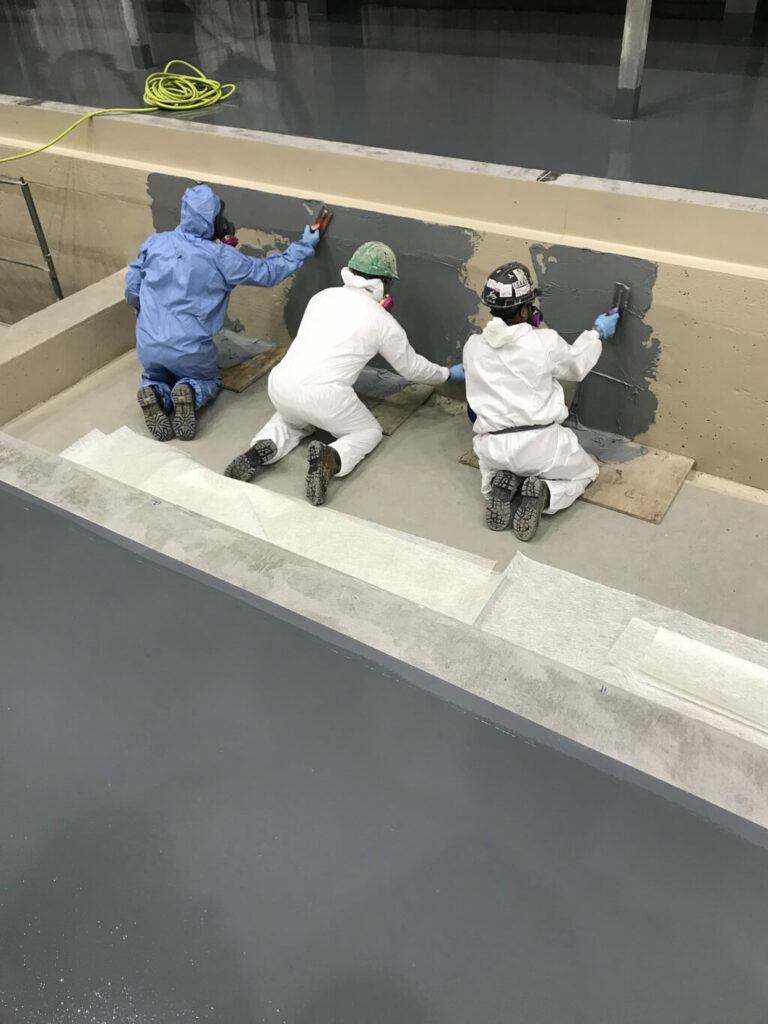 photo of an industrial wall coating project in Edmonton