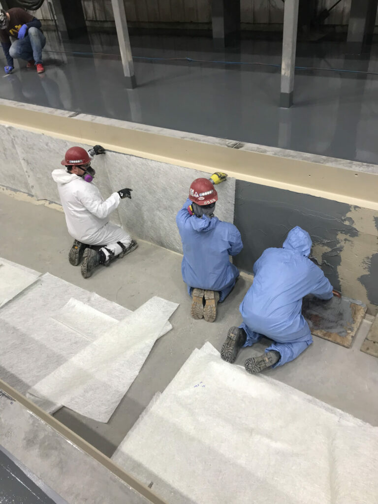 photo of an industrial wall coating project in Edmonton