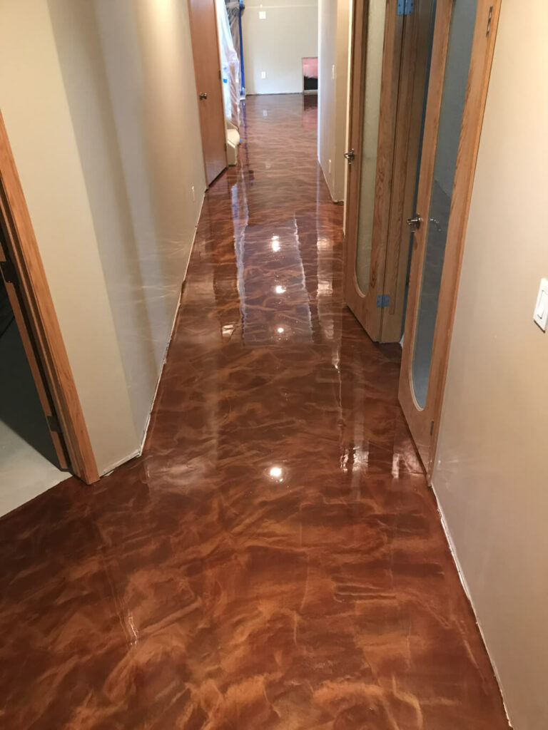 photo of a dyed concrete surface in a residential property
