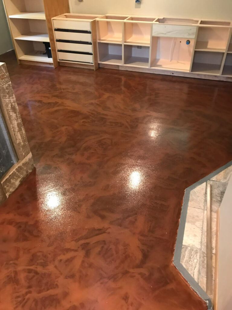 photo of a dyed concrete surface in a residential property