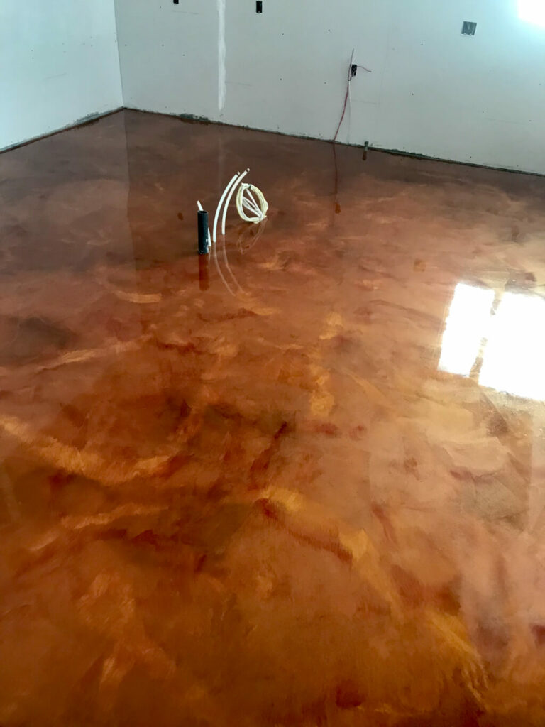 photo of a dyed concrete surface in a residential property