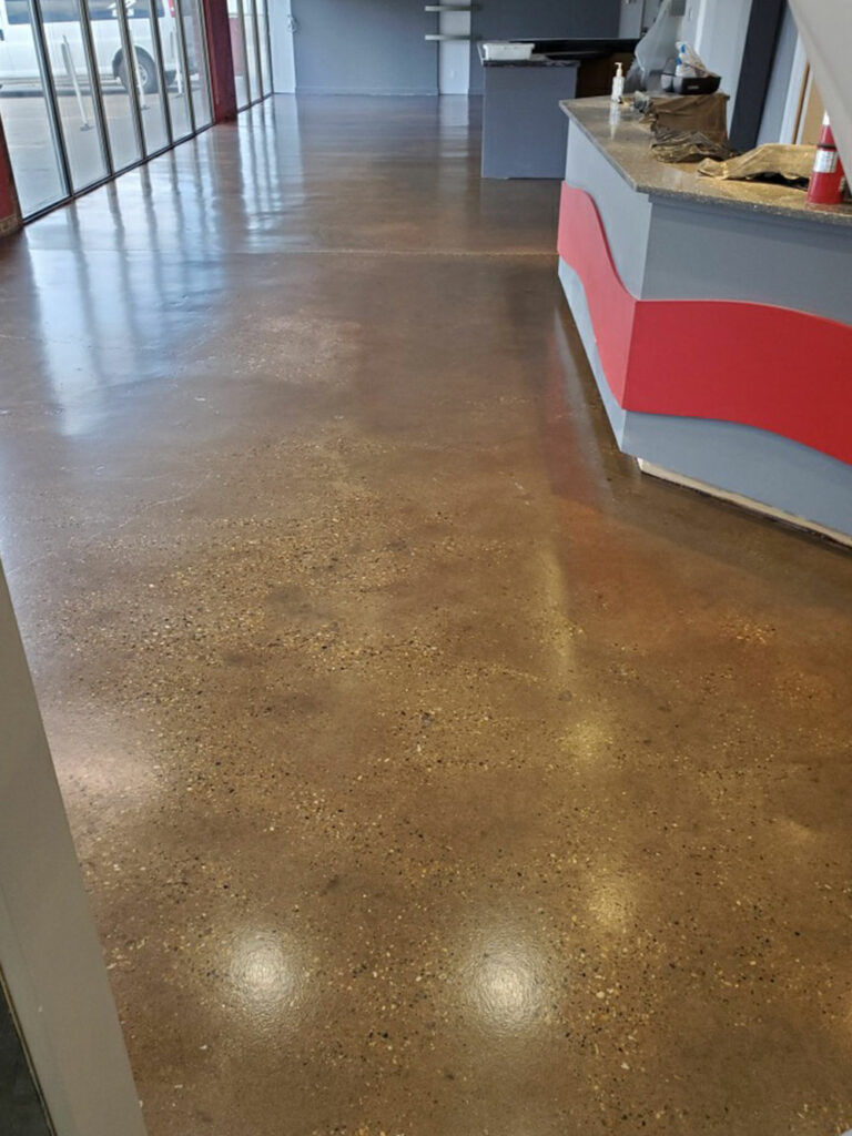 photo of a concrete surface that was diamond grinded and sealed to perfection