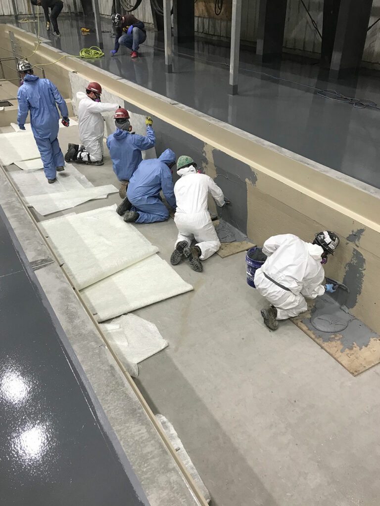 photo of an industrial wall coating project in Edmonton
