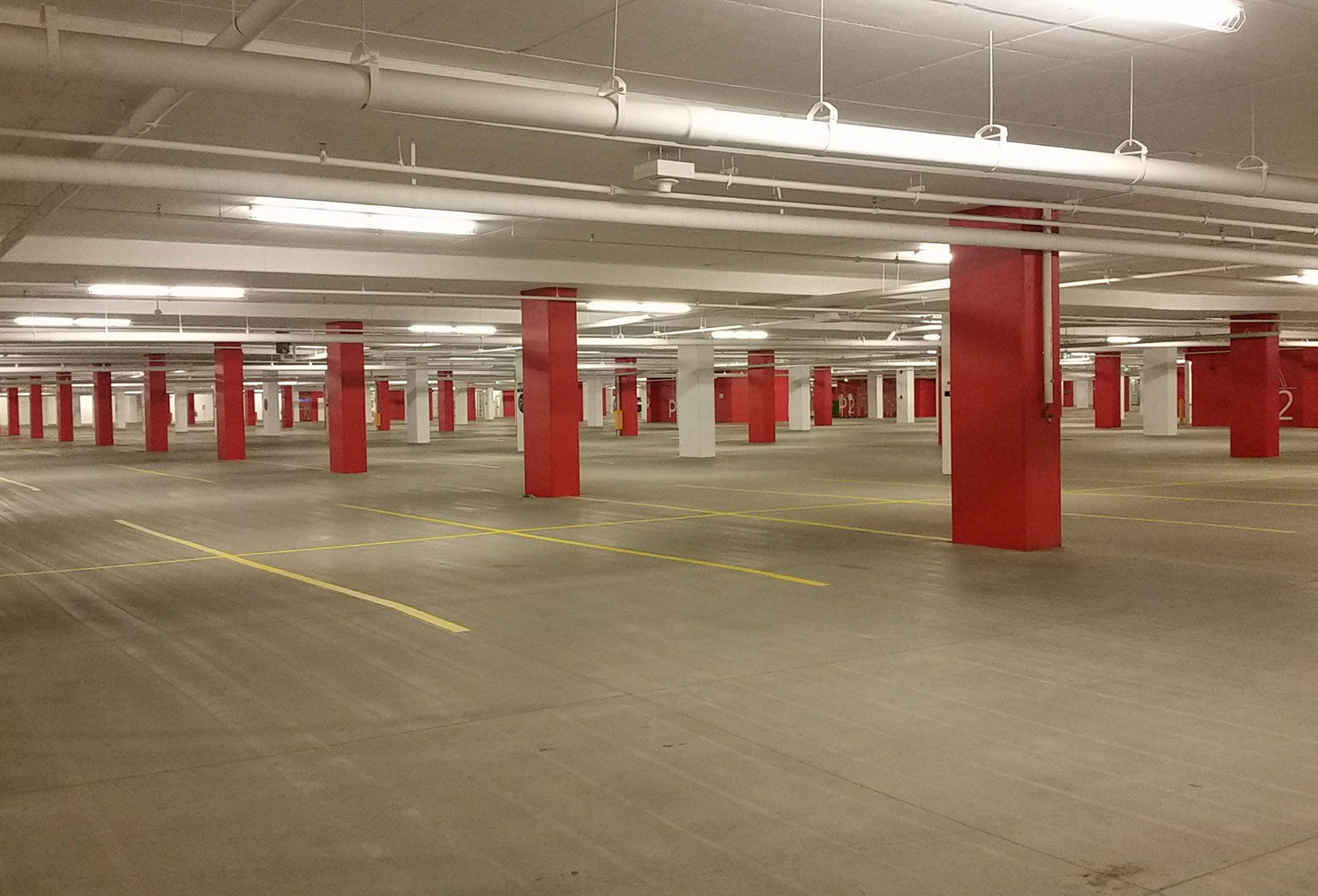 photo of a parking garage recently resurfaced with shot blasting service in Edmonton